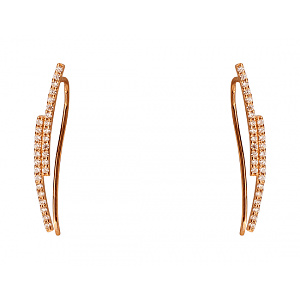 Золоті сережки з фіанітом (цирконієм куб.) (01-200785660) фотографія