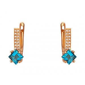 Золоті сережки з топазами (01-200807560) фотографія