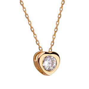 Золоте кольє з фіанітом (цирконієм куб.) (01-200816060) фотографія