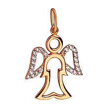 Золотий кулон з фіанітом (цирконієм куб.) (01-200819360)