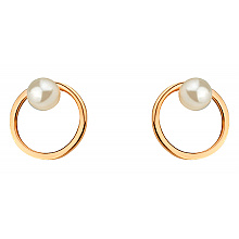 Золотые серьги с жемчугом (01-200841860)