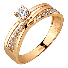 Золотое кольцо с фианитом (цирконием куб.) (01-200845160)