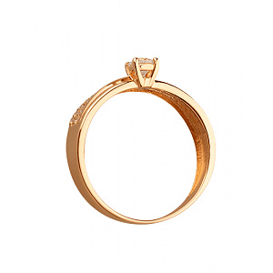 Золотое кольцо с фианитом (цирконием куб.) (01-200845160) фотография