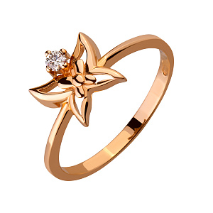 Золотое кольцо с бриллиантом (1к-239) фотография