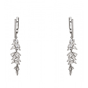 Золотые серьги с фианитами  и  циркониями (2б_с-259) фотография