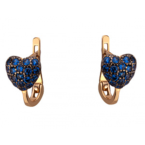 Золотые серьги с цирконием куб. (01-18904361) фотография