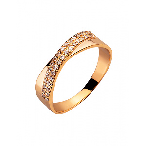 Золотое кольцо с цирконием куб. (01-200364861) фотография