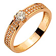 Золота каблучка з цирконієм куб. 01-200374261 фотографія 1