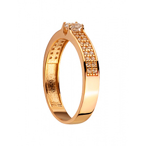 Золота каблучка з цирконієм куб. (01-200374261) фотографія