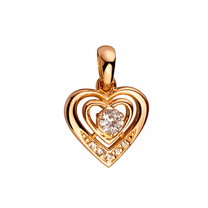 Золотой кулон с цирконием куб. (01-200388261) фотография