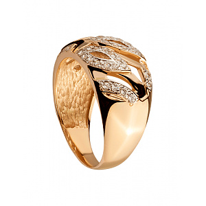 Золотое кольцо с цирконием куб. (01-200535161) фотография