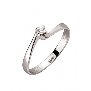 Золотое кольцо с бриллиантом (01-200552661) фотография