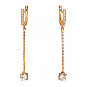 Золоті сережки з цирконієм куб. (01-200559661) фотографія