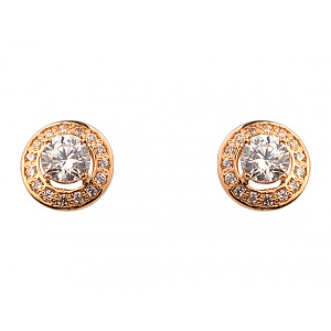 Золоті сережки з цирконієм куб. (01-200573461) фотографія