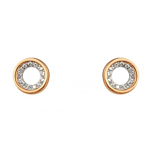 Золотые серьги с цирконием куб. (01-200616861) фотография