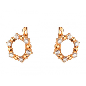 Золоті сережки з фіанітом (цирконієм куб.) (01-200740161) фотографія