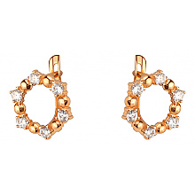 Золоті сережки з фіанітом (цирконієм куб.) (01-200740161)