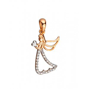 Золотий кулон з фіанітом (цирконієм куб.) (01-200761561) фотографія