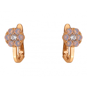 Золоті сережки з фіанітом (цирконієм куб.) (01-200783561) фотографія