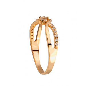 Золотое кольцо с фианитом (цирконием куб.) (01-200838361) фотография