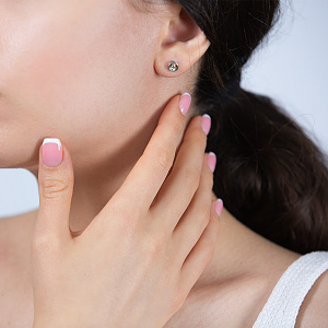 Золотые серьги с бриллиантами (2б_с-077) фотография