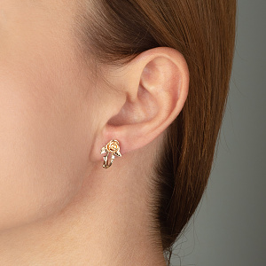 Золоті сережки з діамантами (4б_с-081) фотографія