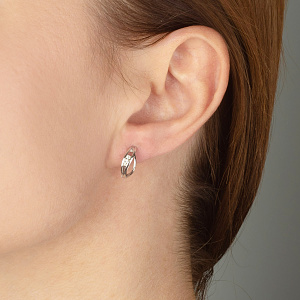 Золотые серьги с фианитами (2б_с-225) фотография