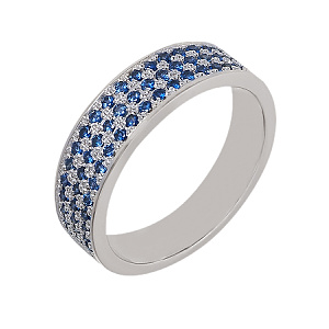 Золота каблучка з сапфірами (2б_к-039) фотографія