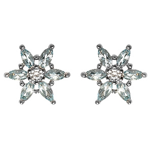 Золотые серьги с топазами  и  фианитами (2с-017) картинка Золотые серьги с топазами  и  фианитами (2с-017) фотография