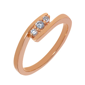 Золота каблучка з фіанітами (1к-270) фотографія