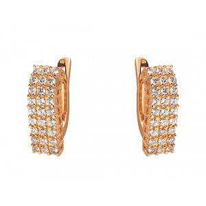 Золотые серьги с цирконием куб. (01-200072462) фотография