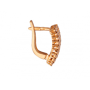 Золотые серьги с цирконием куб. (01-200072462) фотография