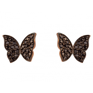 Золотые серьги с цирконием куб. (01-200257962) фотография