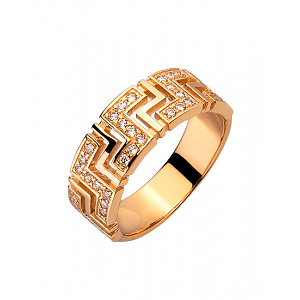 Золотое кольцо с цирконием куб. (01-200264762) фотография