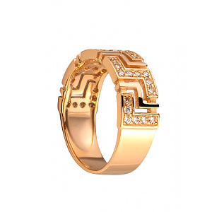 Золотое кольцо с цирконием куб. (01-200264762) фотография