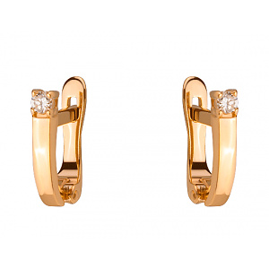 Золоті сережки з цирконієм куб. (01-200331562) фотографія