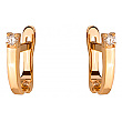 Золоті сережки з цирконієм куб. 01-200331562 фотографія 1