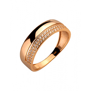 Золотое кольцо с цирконием куб. (01-200364862) фотография