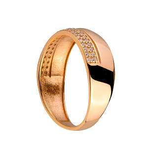 Золотое кольцо с цирконием куб. (01-200364862) фотография