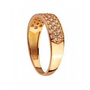 Золотое кольцо с цирконием куб. (01-200374262) фотография