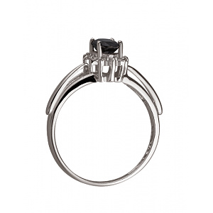 Золота каблучка з діамантами  та  корундом (01-200388262) фотографія