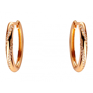 Золоті сережки з цирконієм куб. (01-200481262) фотографія