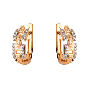 Золотые серьги с цирконием куб. (01-200535062) фотография