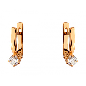Золотые серьги с цирконием куб. (01-200539562) фотография