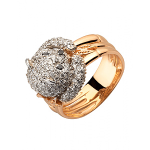 Золотое кольцо с цирконием куб. (01-200559662) фотография