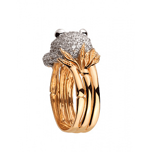 Золотое кольцо с цирконием куб. (01-200559662) фотография