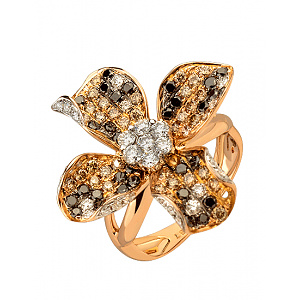 Золотое  кольцо с бриллиантами (01-200575962) фотография