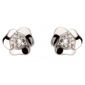 Золоті сережки з цирконієм куб. (01-200590062) фотографія