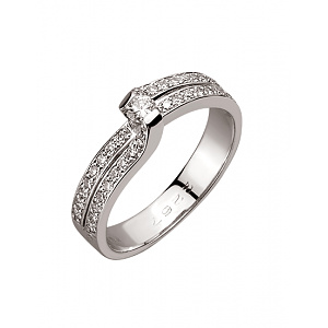 Золота каблучка з діамантами (01-200805862) фотографія