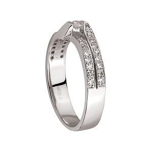 Золота каблучка з діамантами (01-200805862) фотографія